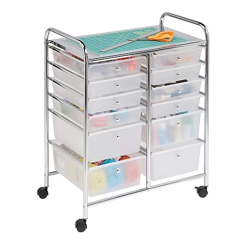 $53.99: Honey-Can-Do Rolling Storage Cart and Organizer with 12 Plastic Drawers