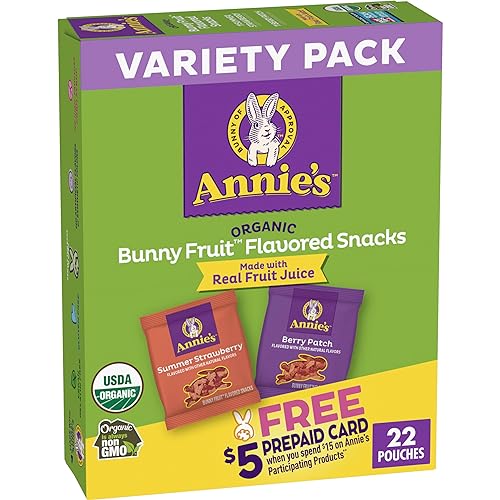 $7.52 /w S&S: Annie's Organic Bunny Fruit Snacks, Variety Pack, Gluten Free, 22 ct, 15.4 oz