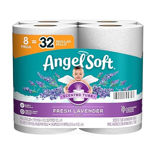 $5.03 /w S&S: 8-Count Angel Soft Toilet Paper (2-Ply, Mega Rolls, Lavender Scent)