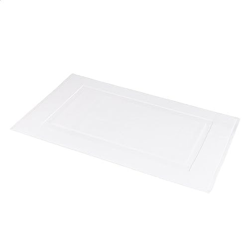 $8.99: Amazon Basics Banded Bathroom Bath Rug Mat, Bright White, 31" L x 20" W