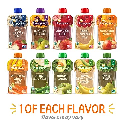 $11.85 /w S&S: 10-Pack 4oz. Happy Baby Organics Stage 2 Baby Food Pouches (Fruit Veggie Variety)