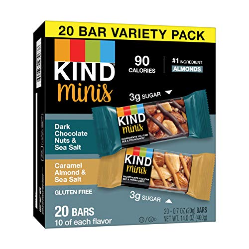 $9.36 /w S&S: KIND Minis, Dark Chocolate Nuts & Sea Salt/ Caramel Almond & Sea Salt, 14 Oz (Pack Of 20)