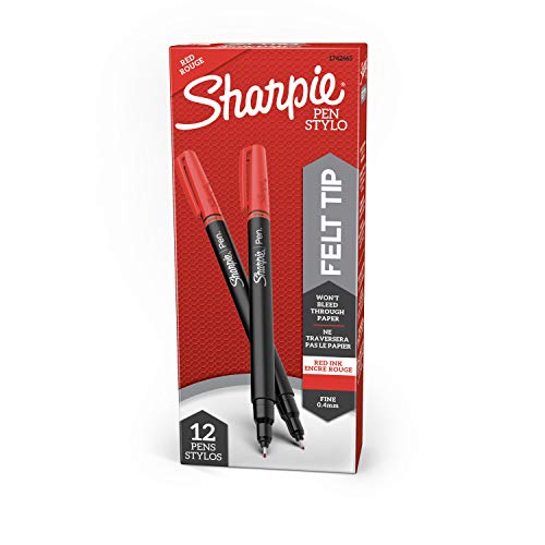 $11.64 /w S&S: SHARPIE Felt Tip Pens, Fine Point (0.4mm), Red, 12 Count (97¢ / pen)