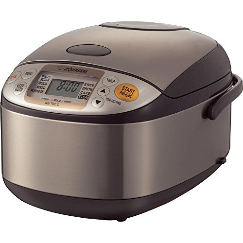 $149.99: Zojirushi NS-TSC10 5-1/2-Cup (Uncooked) Micom Rice Cooker and Warmer, 1.0-Liter, Stainless Brown