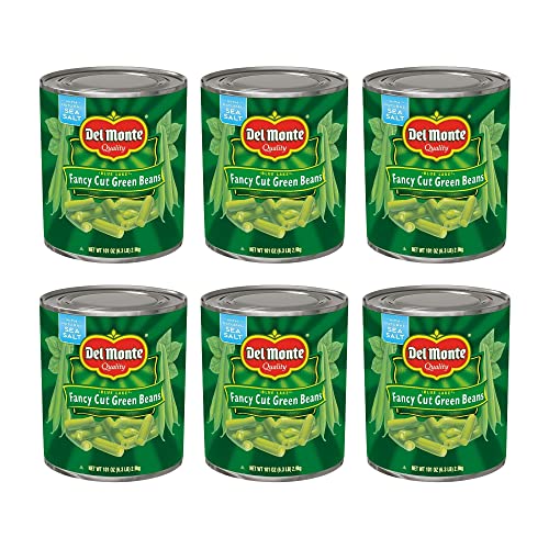 $26.82: DEL MONTE BLUE LAKE Fancy Cut Green Beans, Canned Vegetables, 6 Pack, 101 oz Can