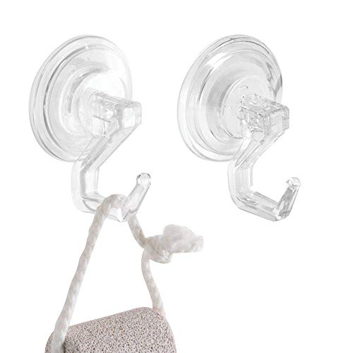$1.98: iDesign Power Lock Bathroom Suction Cup Hooks for Loofah, Towels, Sponges and More, Set of 2, Clear