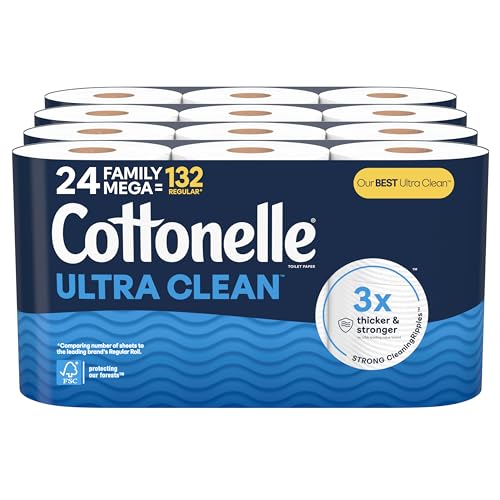 $20.69 /w S&S: Cottonelle Ultra Clean Toilet Paper with Active CleaningRipples Texture, 24 Family Mega Rolls at Amazon