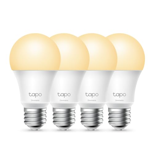 $9.99: TP-Link Tapo Smart Light Bulbs, 800 Lumens (60W Equivalent), 2700K, A19 E26, Tapo L510E (4-Pack)