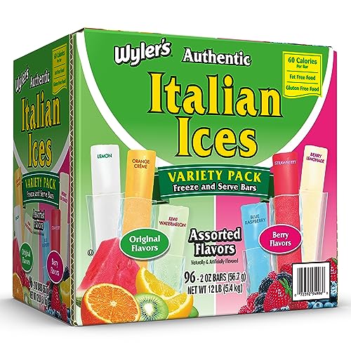 $13.99: Wyler's Authentic Italian Ice Fat Free Freezer Bars Original Flavors 2oz bars, 96 count