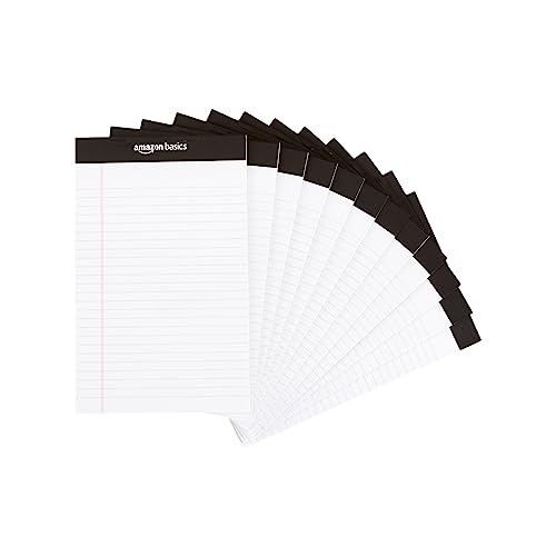 $7.86 /w S&S: Amazon Basics Narrow Ruled Lined Writing Note Pad, 5 inch x 8 inch, White, 12 Count