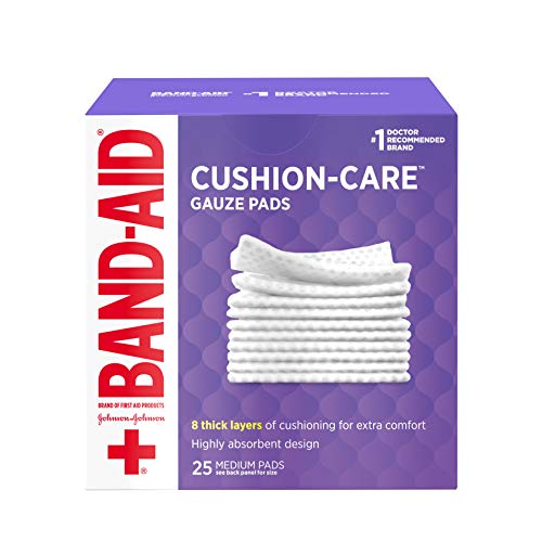 $5.14 /w S&S: Band-Aid Brand Cushion Care Medium Gauze Pads, 3x3 Inch (Pack of 25)