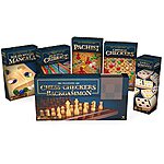 Prime Members: 78% off Classic Board Games 6-Pack Bundle: Pachisi, Chinese Checkers, Double 6 Dominoes, Mancala, Cribbage, Chess, Checkers, and Backgammon $13.49