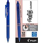 PILOT FriXion Clicker Erasable, Refillable &amp; Retractable Gel Ink Pens, Bold Point, Blue Ink, 12-Pack (11387) - $13.09 /w S&amp;S - Amazon