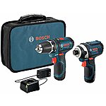 BOSCH CLPK22-120 12V Max Cordless 2-Tool 3/8 in. Drill/Driver and 1/4 in. Impact Driver Combo Kit - $89.00 + F/S - Amazon
