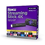 Roku Streaming Stick 4K 2021 Dolby Vision HDR Media Player w/ Voice Remote (3820R) $25