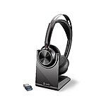 $105.51: Poly Voyager Focus 2 UC Wireless Headset with Microphone &amp; Charge Stand (Plantronics)
