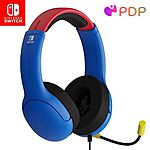 $12.50: PDP Gaming AIRLITE Stereo Headset with Mic for Nintendo Switch/Switch Lite/OLED (Mario Dash Blue)