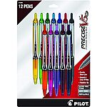 $13.60: Pilot, Precise V5 RT Refillable &amp; Retractable Rolling Ball Pens, Extra Fine Point 0.5 mm, Assorted Colors, Pack of 12.