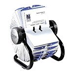 $22.40: Rolodex Open Rotary Business Card File with 200 2-5/8 by 4 inch Card Sleeve and 24 Guide, 400-Card Cap, Black (67236)