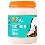 $11.34 /w S&amp;S: BetterBody Foods Naturally Refined Organic Coconut Oil with Neutral Flavor and Aroma, 56 oz