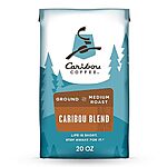 $7.99 /w S&amp;S: Caribou Coffee, Medium Roast Ground Coffee - Caribou Blend 20 Ounce Bag