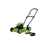 $187.49: Greenworks 40V 19&quot; Brushless Lawn Mower, 4.0Ah Battery