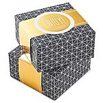 $2.84: Hallmark 4&quot; Small Gift Boxes with Wrap Band (2-Pack: Gray Geometric, Gold Enjoy!)