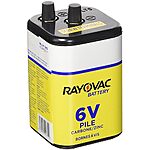 $7.77: RAYOVAC Heavy Duty Lantern Battery, 6 Volt Screw Terminals, 945R4C