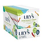 $14.19 /w S&amp;S: LILY'S Assorted Fruit Flavored No Sugar Added, Sour Gummy Worms Bags, 1.8 oz (12 Count)