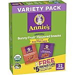 $7.52 /w S&amp;S: Annie's Organic Bunny Fruit Snacks, Variety Pack, Gluten Free, 22 ct, 15.4 oz
