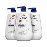 $15.09 /w S&amp;S: 3-Pk 30.6-Fl-Oz Dove Body Wash w/ Pump Deep Moisture Skin Cleanser