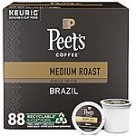 $36.39 /w S&amp;S: Peet's Coffee, Medium Roast K-Cup Pods for Keurig Brewers - Single Origin Brazil 88 Count