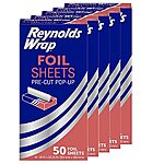 5-Pack 50-Count Reynolds Wrap Pre-Cut Pop-Up Aluminum Foil Sheets (14" x 10.25") $9.70 w/ Subscribe &amp; Save