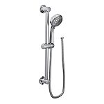 $127.14: Moen Eco-Performance Chrome 4-Spray Pattern Handheld Showerhead with 69-Inch-Long Hose and 30-Inch Grab Slide Bar, 3669EP