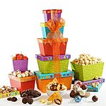 $14.21: 3-Lb Broadway Basketeers Gourmet Food Gift Basket Tower for Birthdays