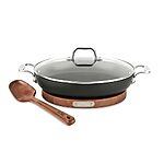 $55.99: All-Clad HA1 Hard Anodized Nonstick Universal Pan with Acacia Trivet and Spoon 4 Piece, 3 Quart