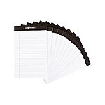 $7.86 /w S&amp;S: Amazon Basics Narrow Ruled Lined Writing Note Pad, 5 inch x 8 inch, White, 12 Count