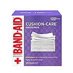 $5.14 /w S&amp;S: Band-Aid Brand Cushion Care Medium Gauze Pads, 3x3 Inch (Pack of 25)