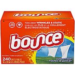 $7.45 /w S&amp;S: 240-Count Bounce Fabric Softener Dryer Sheets (Outdoor Fresh) + $2.20 promotional credit at Amazon