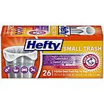 $3.59 w/ S&amp;S: Hefty Small Garbage Bags, Flap Tie, Lavender &amp; Sweet Vanilla Scent, 4 Gallon, 26 Count