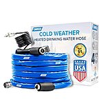 $67: Camco 25-Ft Heated Water Hose for RV - Water Line Freeze Protection Down to -20°F/-28°C