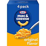 $3.71 w/ S&amp;S: Kraft Original Macaroni &amp; Cheese Dinner (4 ct Pack, 7.25 oz Boxes)