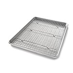 $14.97: USA Pan Bakeware Half Sheet Baking Pan and Bakeable Nonstick and Cooling Rack Set, Metal