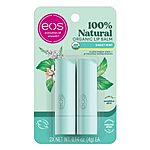 $3.10 w/ S&amp;S: eos 100% Natural &amp; Organic Lip Balm Sticks, Sweet Mint, 0.14 oz, 2-Pack