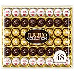 48-Count Ferrero Rocher Collection Fine Hazelnut Milk Chocolates Gift Box $13.85