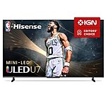 $678.00: 65&quot; Hisense U7K Series 4K UHD Mini-LED QLED HDR Google Smart TV + NBA GC