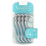 $3.64 w/ S&amp;S: Gillette Venus Simply 3 Sensitive Women's Disposable Razors, Pack 4 razors
