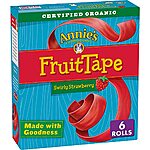 $5.17: Annie's Organic Fruit Tape, Swirly Strawberry, 6 Rolls, 4.5 oz