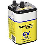 $5.45: RAYOVAC Heavy Duty Lantern Battery, 6 Volt Screw Terminals, 945R4C