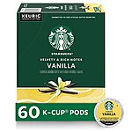 $28.34 w/ S&amp;S: Starbucks Flavored K-Cup Coffee Pods, Vanilla for Keurig Brewers,  60 pods total